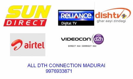 SUNDIRECT DTH,AIRTEL DTH,VIDEOCON DTH,BIG TV DTH,DISHTV MADURAI:9976933871